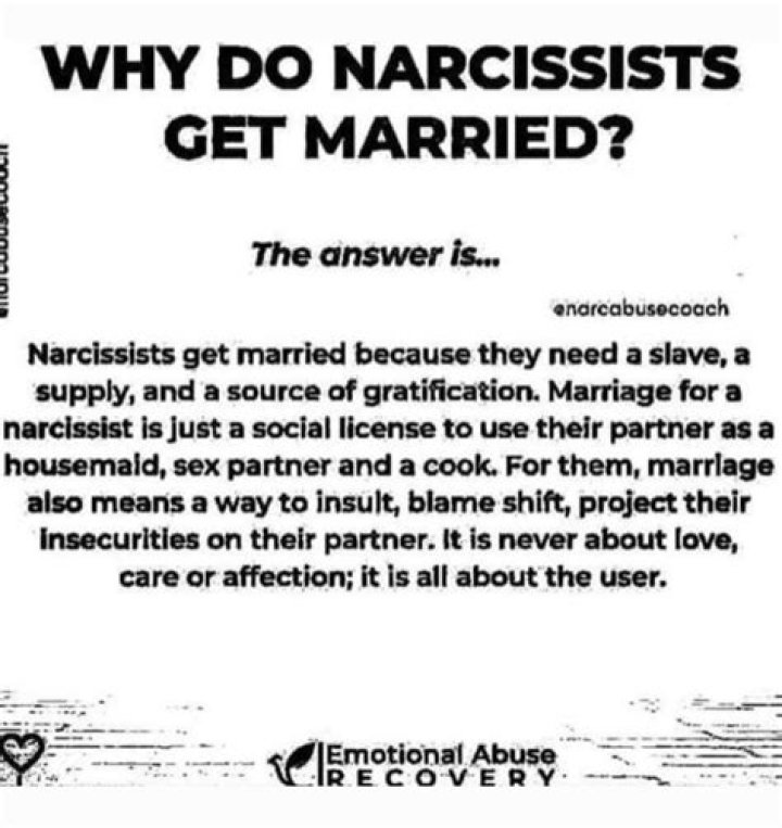 Why do narcs get married?